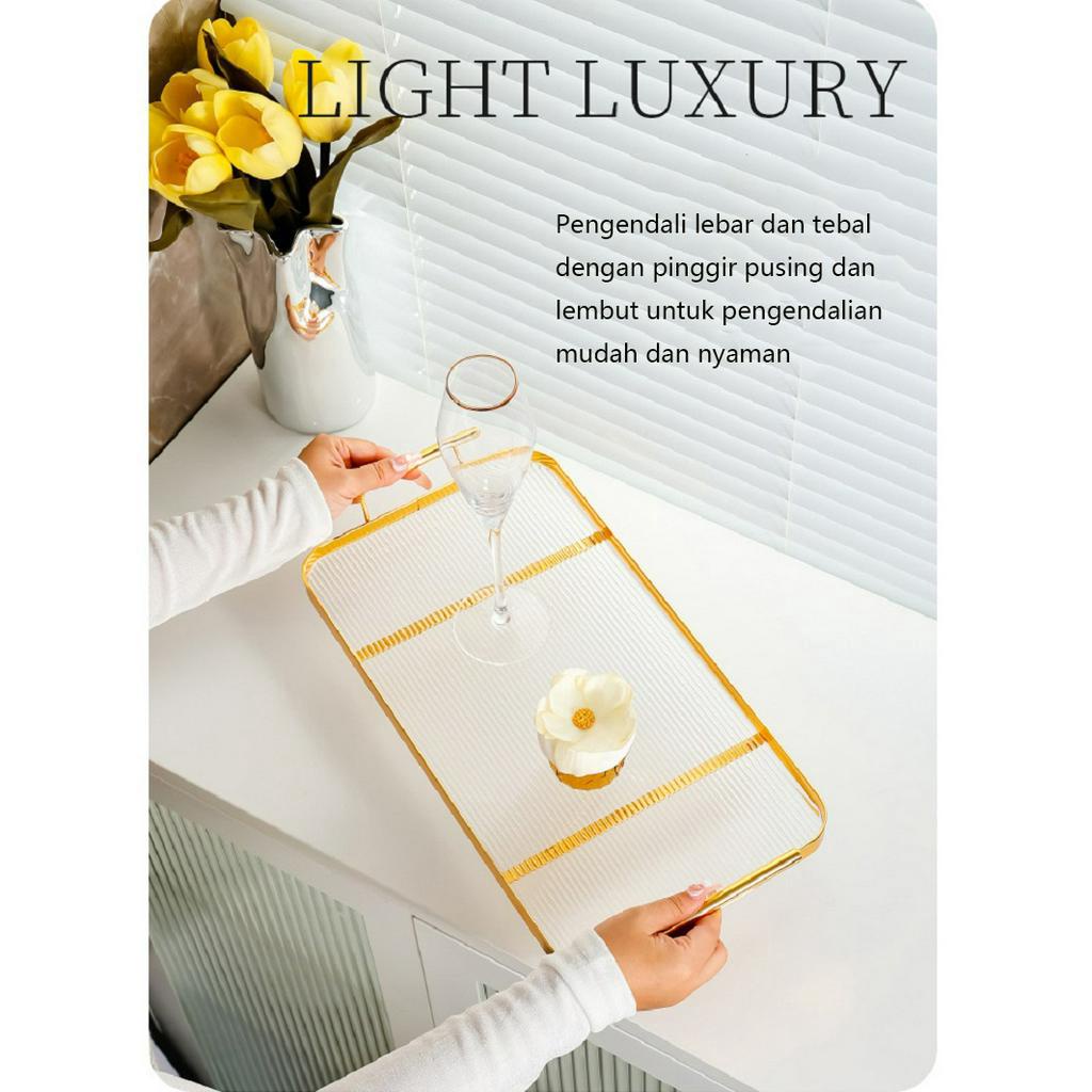 Mi.more Tray Gold Light Luxury Decoration / Tray Emas / Nampan Luxury / Dekorasi Tray/Snack Fruit Tray