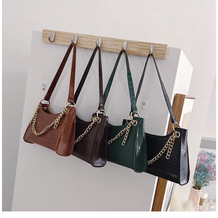 Tas Shoulder Bag Wanita Import Tas Bahu Croco Model Terbaru - Tas Fashion Korea Import Kekinian - Tas Wanita Terbaru - Tas Wanita Import - Tas Viral Wanita - SL47