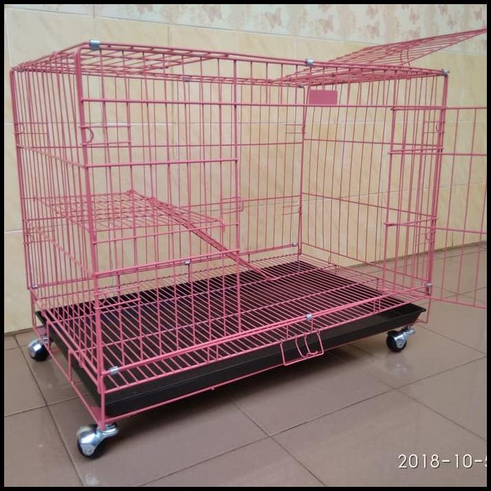 Kandang Kucing Lipat Tingkat Dengan Roda Ukuran 75