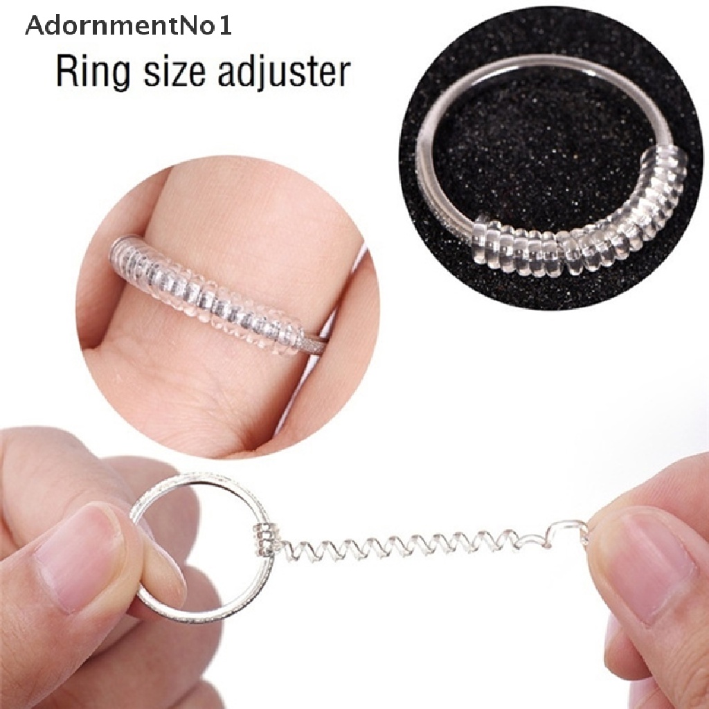 (AdornmentNo1) 5pcs / Set Alat Pengukur Cincin Spiral Transparan Invisible Untuk Perhiasan