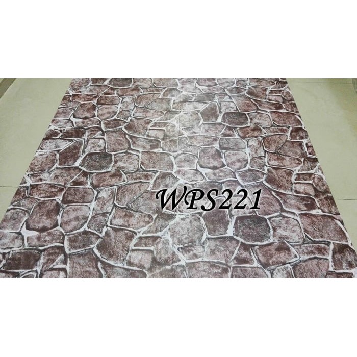 Wallpaper Dinding 3D Rock ratudinding Stiker Dekorasi Tembok Motif Bata Alam Coklat Tua WPS221 + Lem