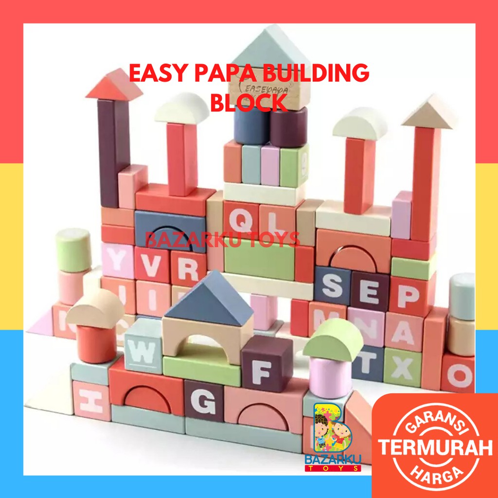 Jual Easypap Building Blocks 94 Huruf Dan Angka Mainan Balok Susun ...