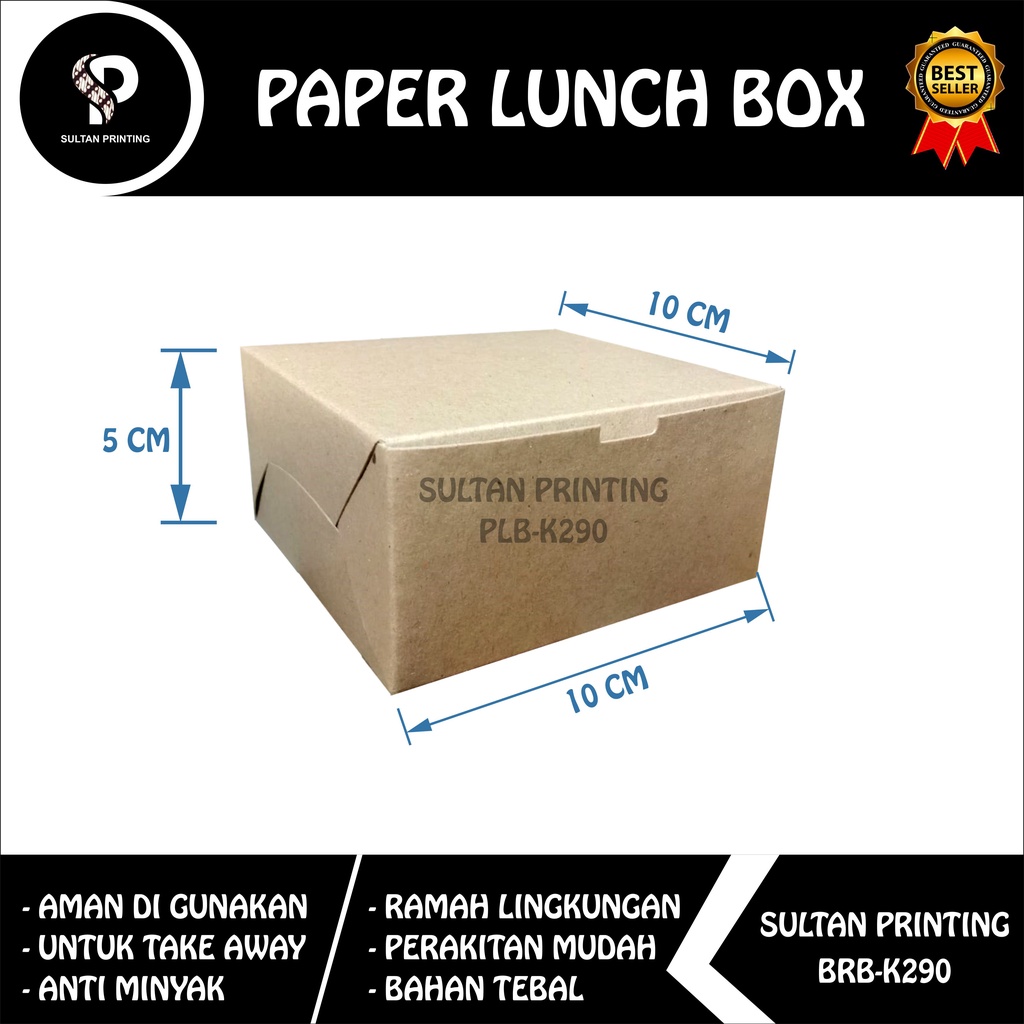 Paper Lunch Box Kraft Pe (COKLAT)  / Box Dimsum / Wadah Dimsum / Dus Takoyaki / Box Takoyaki / Kemasan Roti