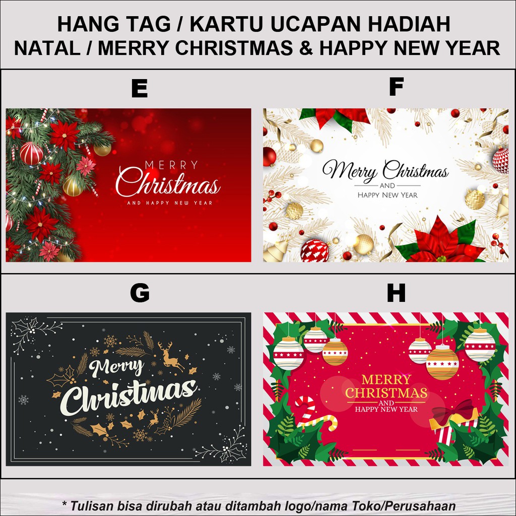 

Hang Tag Kartu Ucapan Label Hadiah/Parcel Natal/Merry Christmas isi 50 pcs