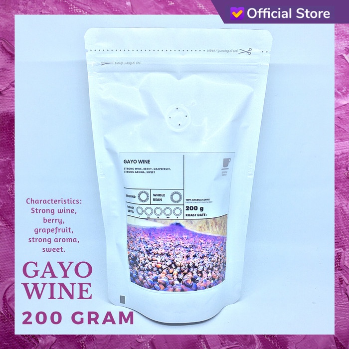 

KOPI ARABIKA GAYO WINE 200 GRAM BIJI DAN BUBUK - BIJI