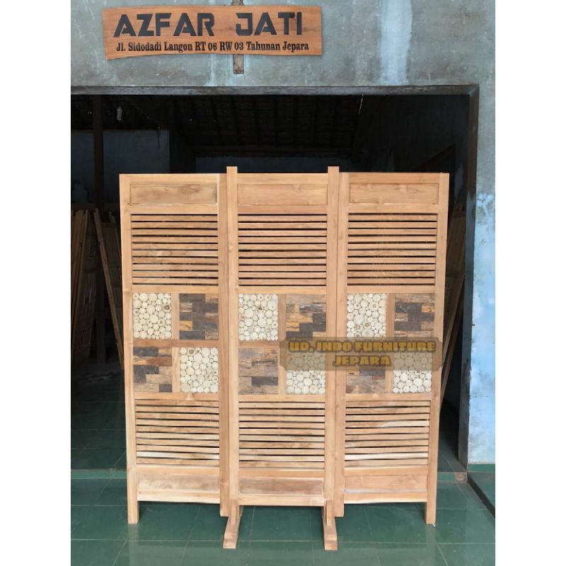 partisi ksetsel penyekat ruangan partisi ruangan minimalis furnitur kayu jati jepara