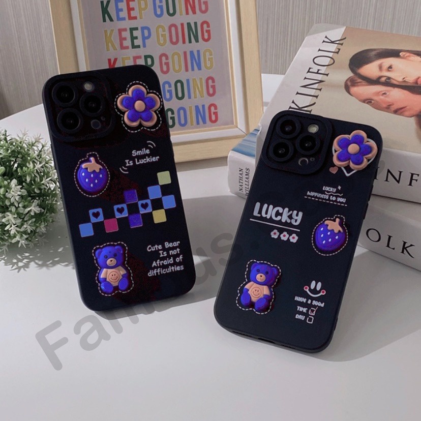 Softcase 3D 1 Gambar timbul For OPPO A54 A5S A1K A15 A3S A16 A74 A53 A95 RENO 6 RENO Silicon Oppo - 