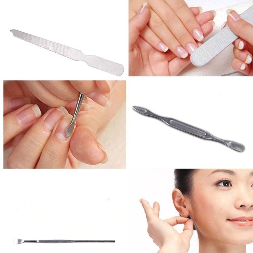 Gunting Kuku Set 7 Pcs Perawatan Kuku Alis Telinga Manicure Bahan Stainless Steel