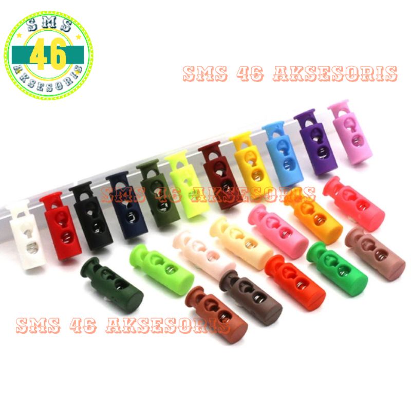 Stopper Botol Kecil Plastik Stopper Tali Strap Masker Stopper Jaket Hoodie Warna Doff (10pcs )