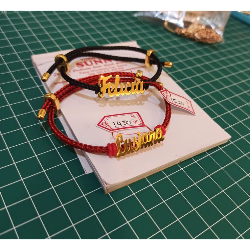 Gelang nama anti air emas asli 300% sesuai nama anda