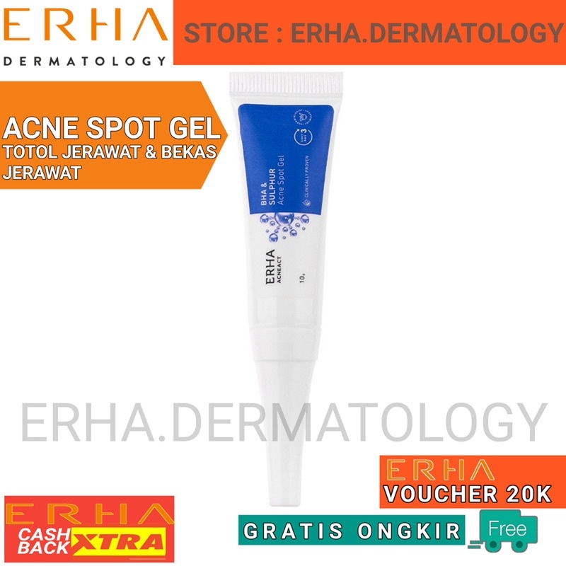 ERHA DERMATOLOGY - ERHA Acneact Acne Spot Gel BHA & Sulfur 10g - Obat Totol Jerawat / Obat Jerawat