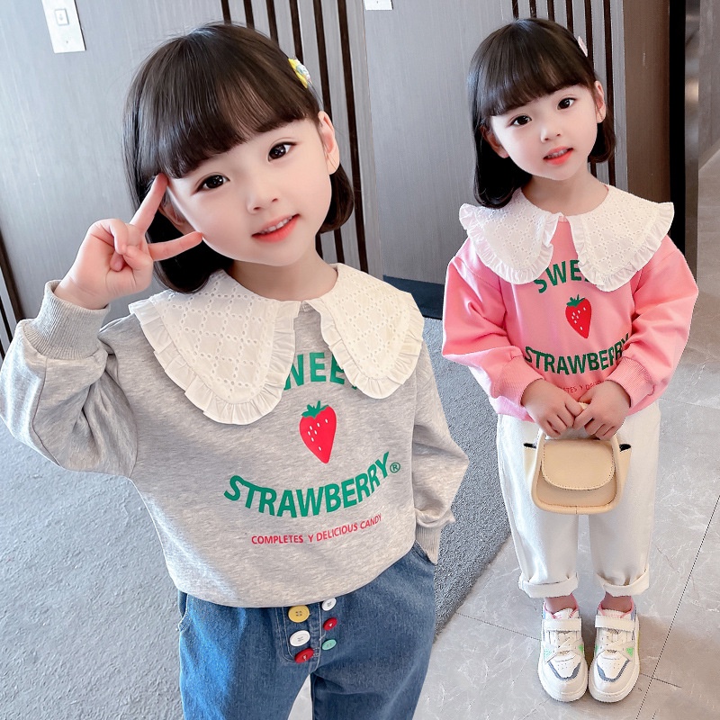 Plazababyku PASSWORD ATASAN SWEET STRAWBERRY Atasan Sweater 1 - 7 Tahun Baju Anak BerKualitas