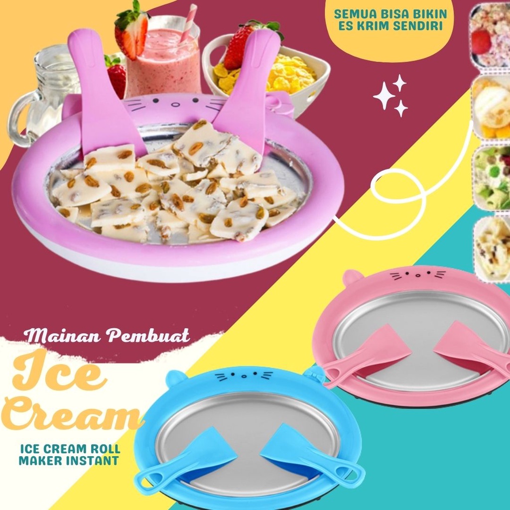 Mainan Alat Pembuat Ice Cream Yogurt Ice Cream Roll Maker Instant Maker Fry Ice Cream Wadah Pembuat 