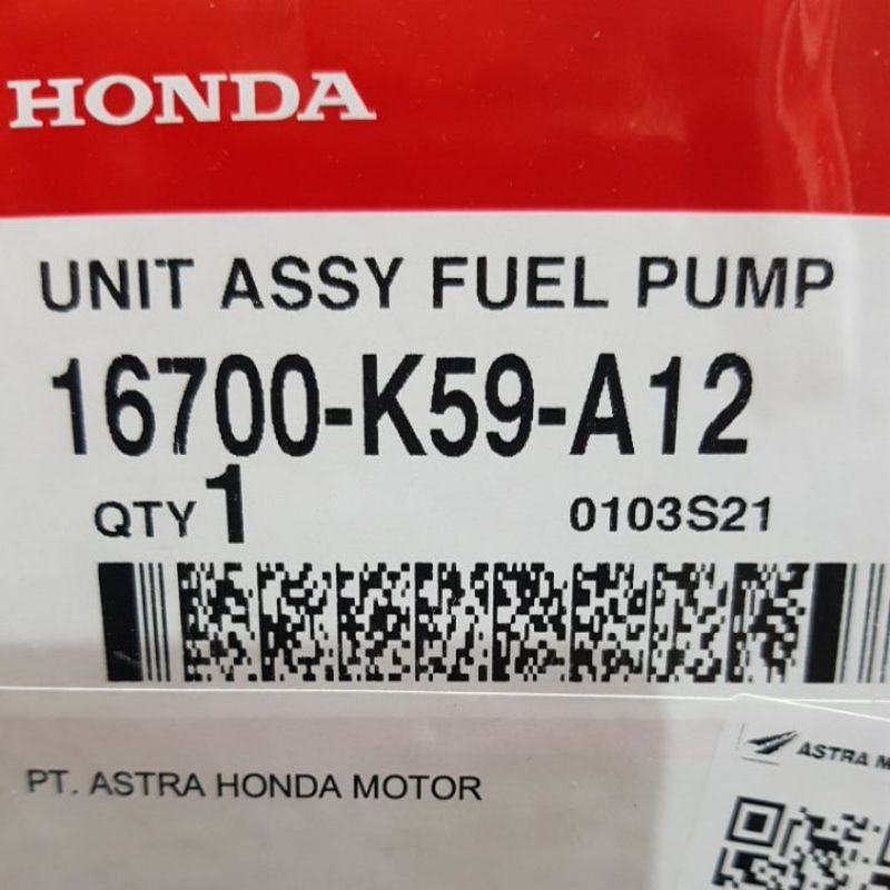 FUEL PUMP VARIO 150 LED PERTAMA (2015-2018) 16700-K59-A12 16700K59A12 FUELPUMP
