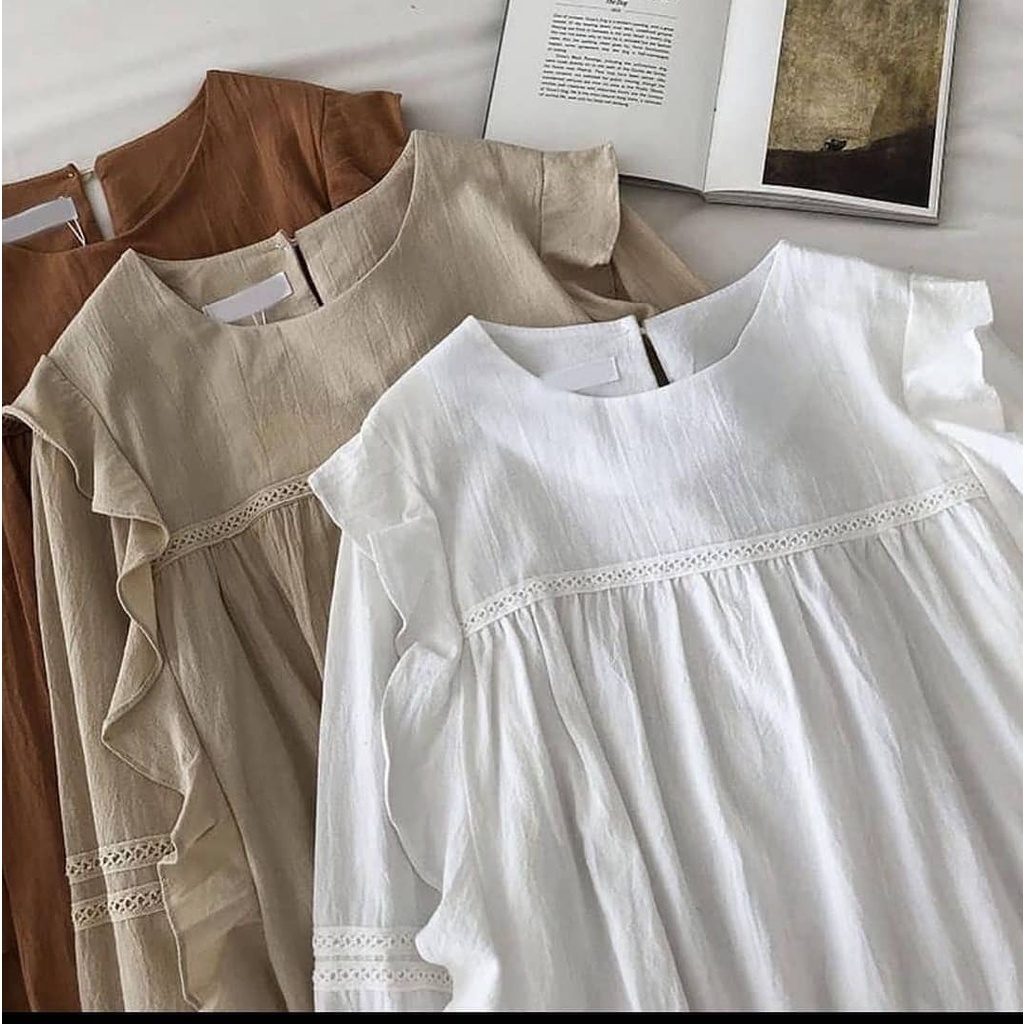 BLOUSE WANITA - SAKA BLOUSE -  PAKAIAN WANITA - FASHION WANITA KOREA - BLOUSE WANITA LENGAN PANJANG-1