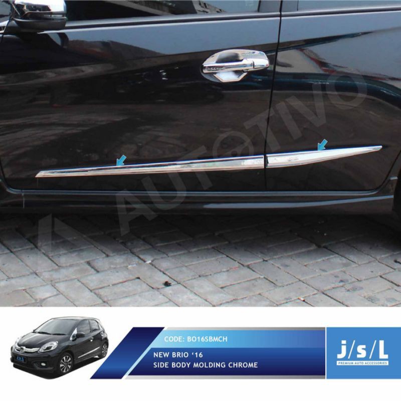 New Brio List Pintu Samping JSL Krom/Side Body Molding Chrome