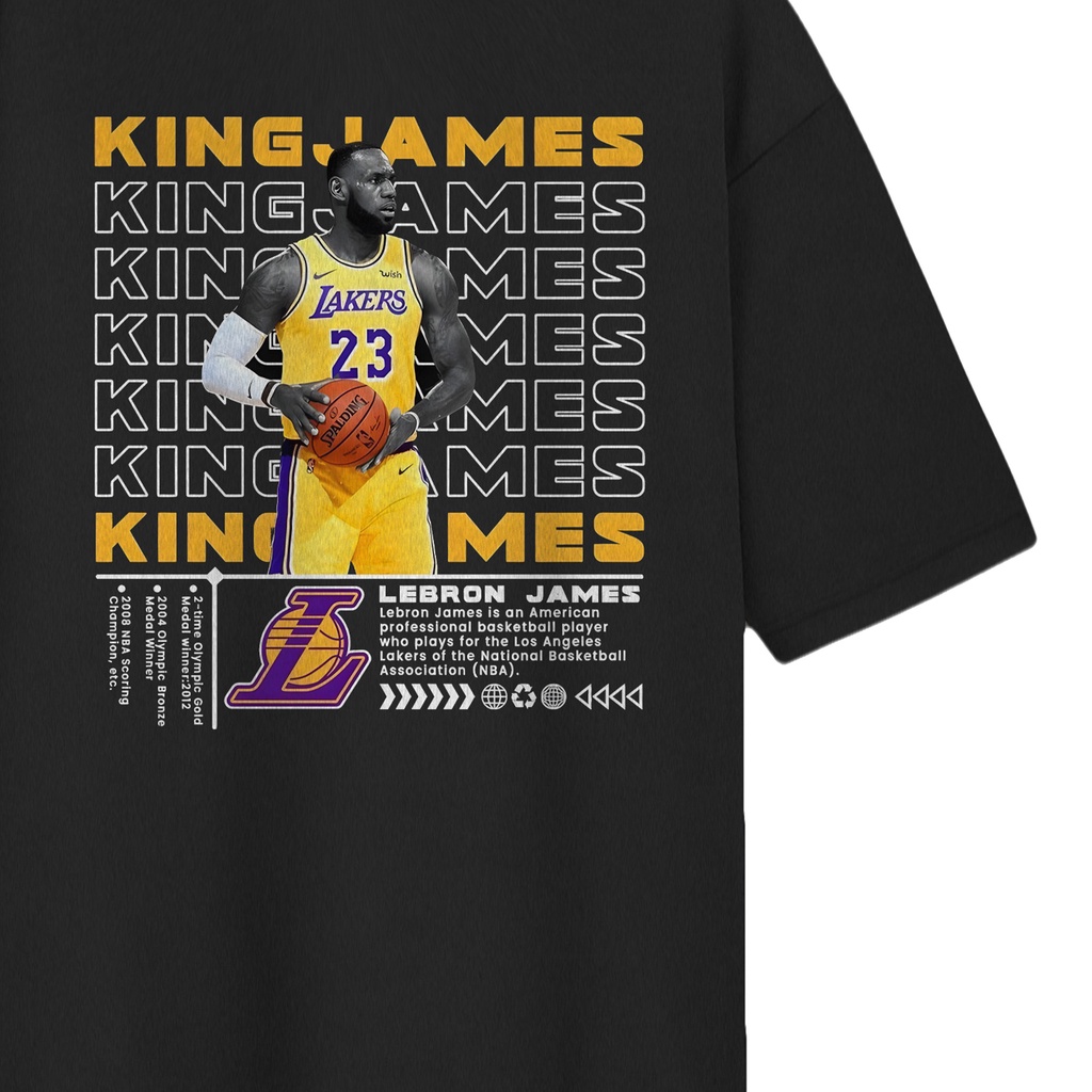 Oversized T-Shirt Black King James Edition Premium Cotton 24s