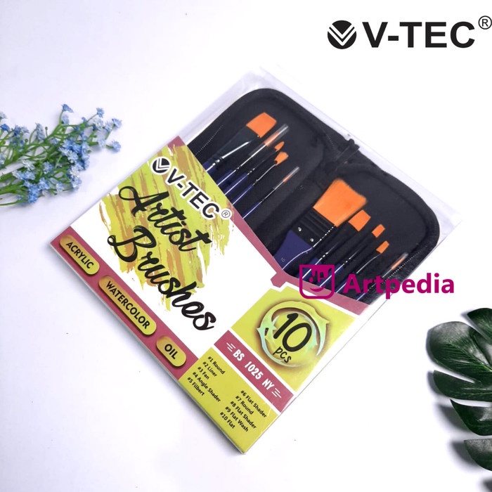 

V-Tec Artist Brushes Type BS 1025 NY + Bag / kuas dan tas gambar