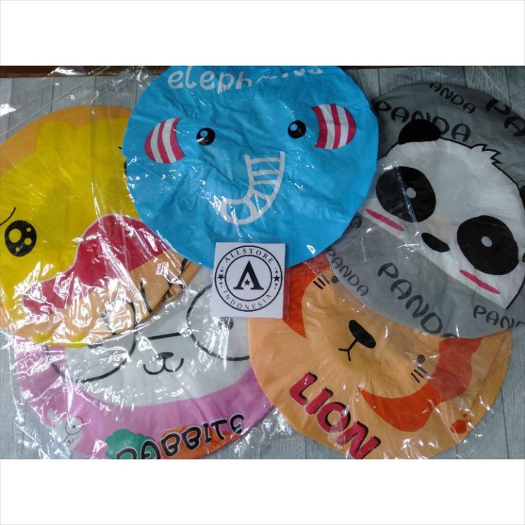 SHOWER CAP KARAKTER KARTUN /TOPI MANDI KARAKTER WATERPROOF / TOPI MANDI DEWASA ANAK