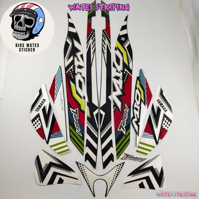 Striping Decal Polet Sticker Yamaha Mio j teen mioj 2012 2013 hitam putih list standar berkualitas t