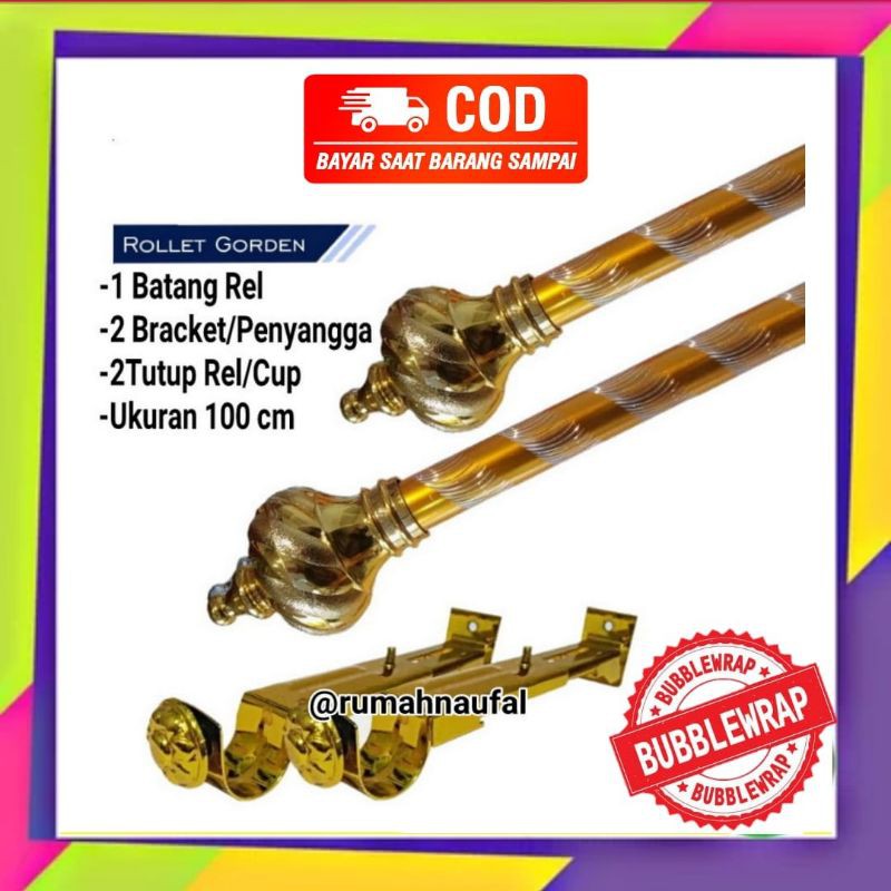 1 SET TIANG GORDEN 1 METER MURAH TIANG GORDEN ALMUNIUM GOLD