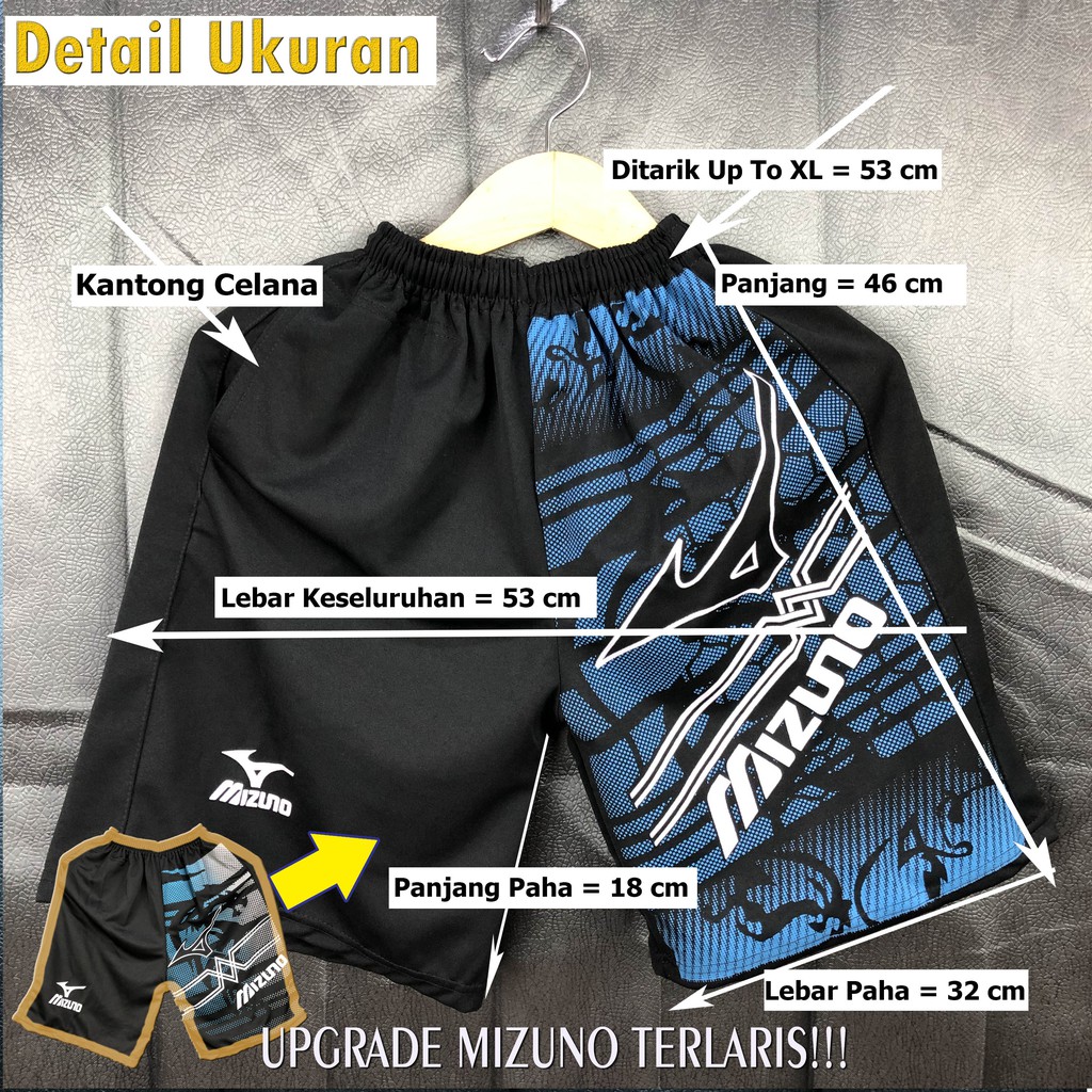 Celana Mizuno Full Printing Kolor Pendek Pria Remaja Olahraga Futsal Original Polos Basket Voli Voll