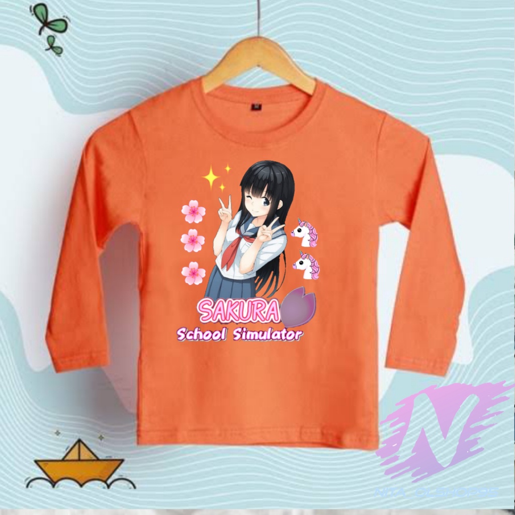 baju kaos anak sakura school simulator chibi kaos lengan panjang