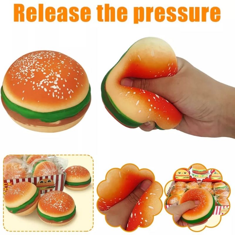 mrcaisen Mainan SQUISHY BURGER hamburger remes anak B001