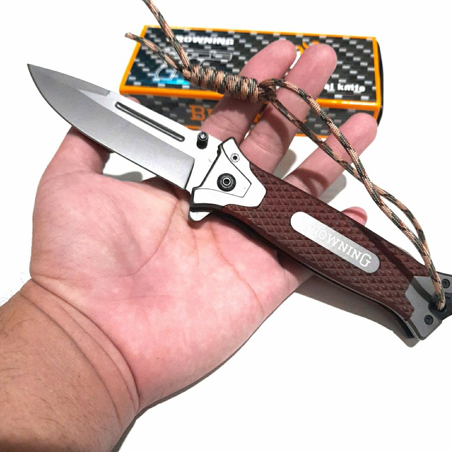 Pisau Survival Lipat Mini Tajam Outdoor Browning Ck364 Baja Tahan Karat Original