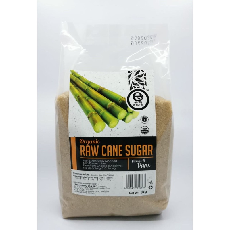 

Earth Organic Raw Cane Sugar 1kg
