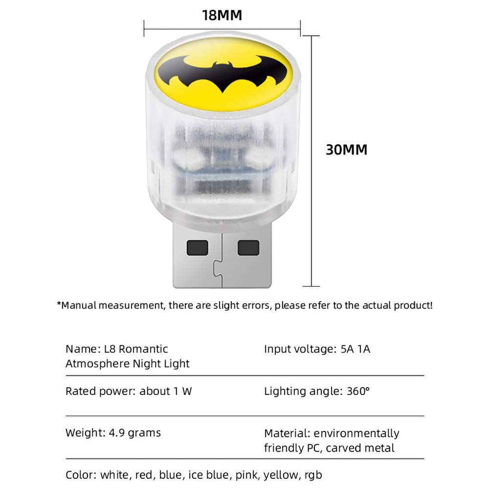 Lampu Atmosfir LED Mini USB Portable Untuk Dekorasi Interior Mobil