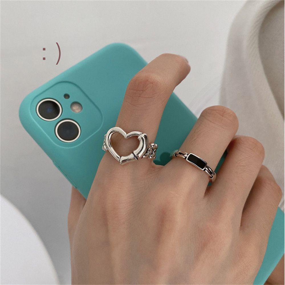 Lily Open Rings Fashion Cinta Hati Pesta Ulang Tahun Wanita Rings