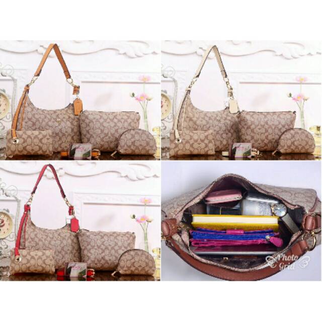 Tas cewe Coach hobo 4 in 1
