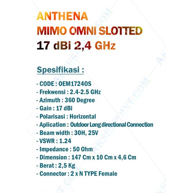 Antena Wifi Omnidirectional 17 dBi 2.4 GHz - antenna