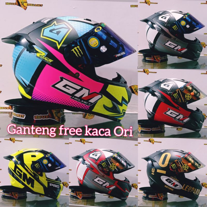 Jual Helm Gm Race Pro Paket Ganteng Helm Gm Full Face Shopee Indonesia