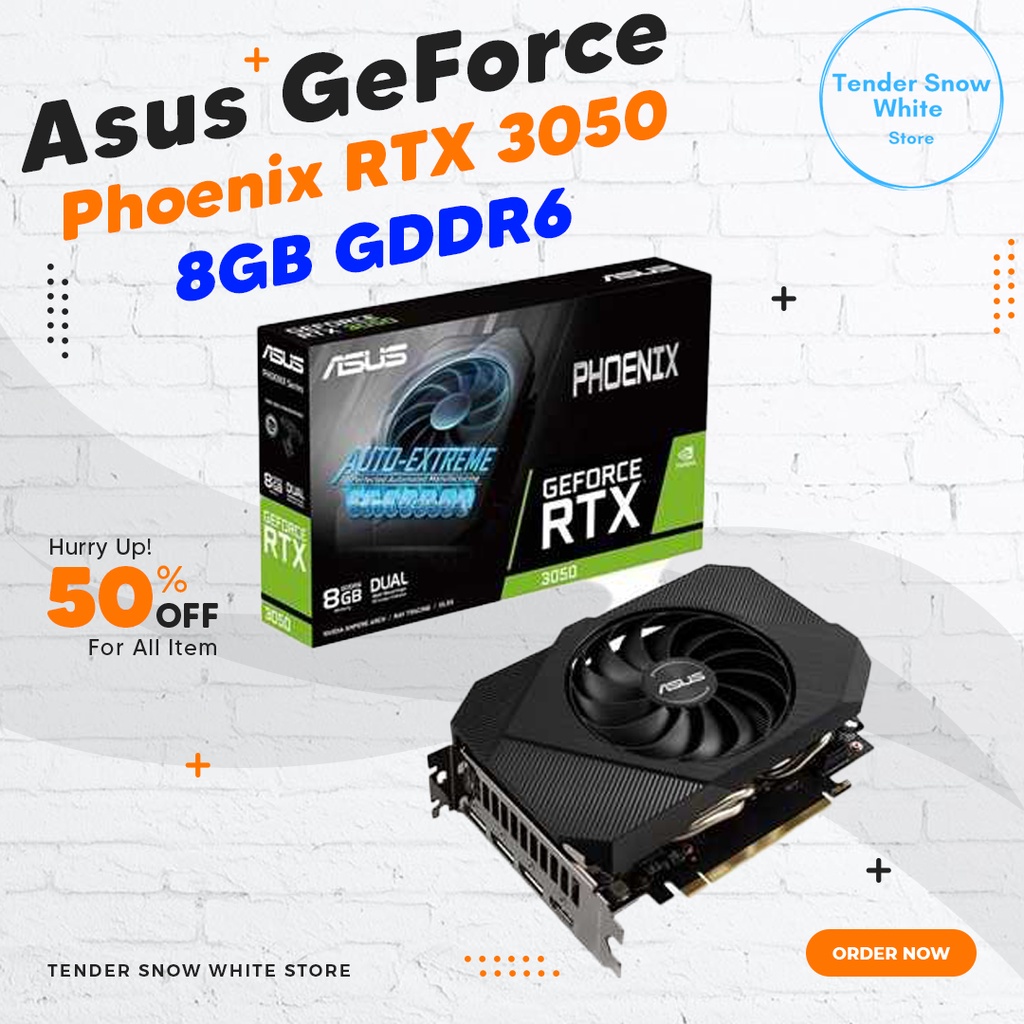 VGA Asus GeForce Phoenix RTX 3050 8GB GDDR6