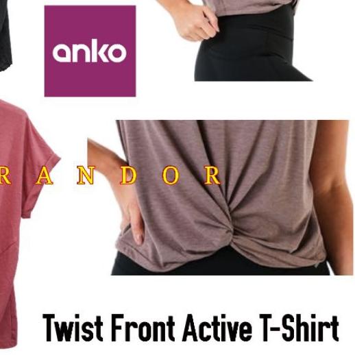 ⅎ ANTS10 - TWIST FRONT ACTIVE T- SHIRT By ANKO ❁