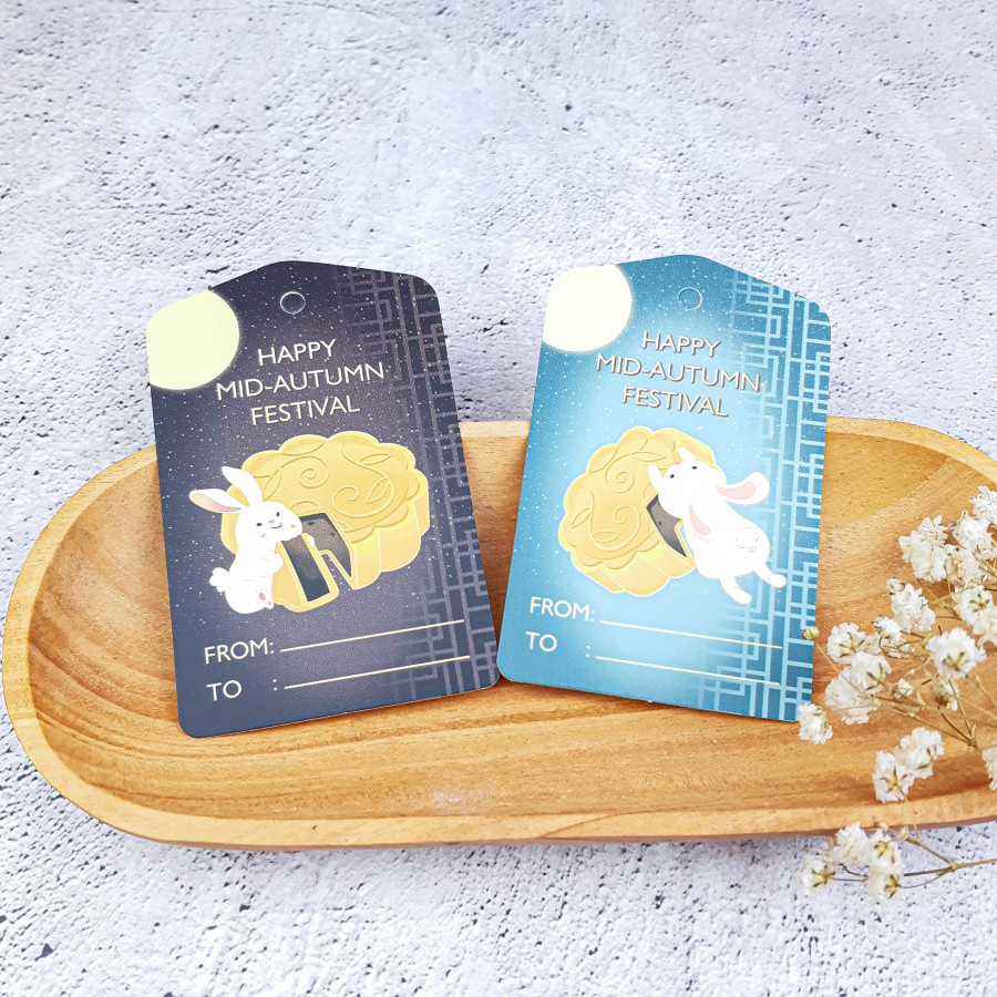 

Hang Tag Mooncake Happy Autumn / Label Kartu Mini Packaging Kue Bulan