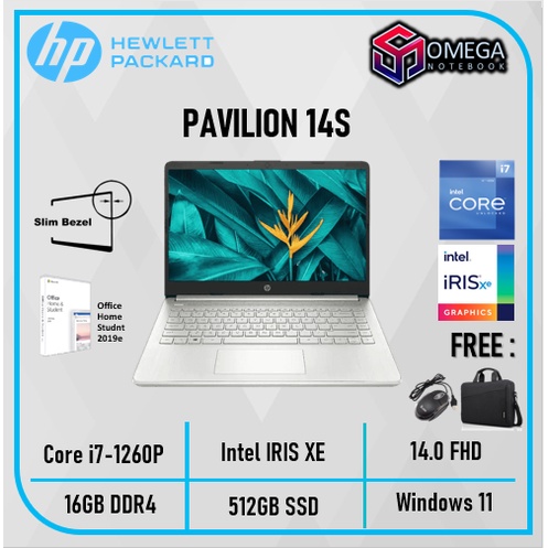 Laptop HP 14S - DQ5002TU Core I7 1260P 16GB 512SSD IRISXE W11+OHS 14.0&quot;FHD IPS Backlit