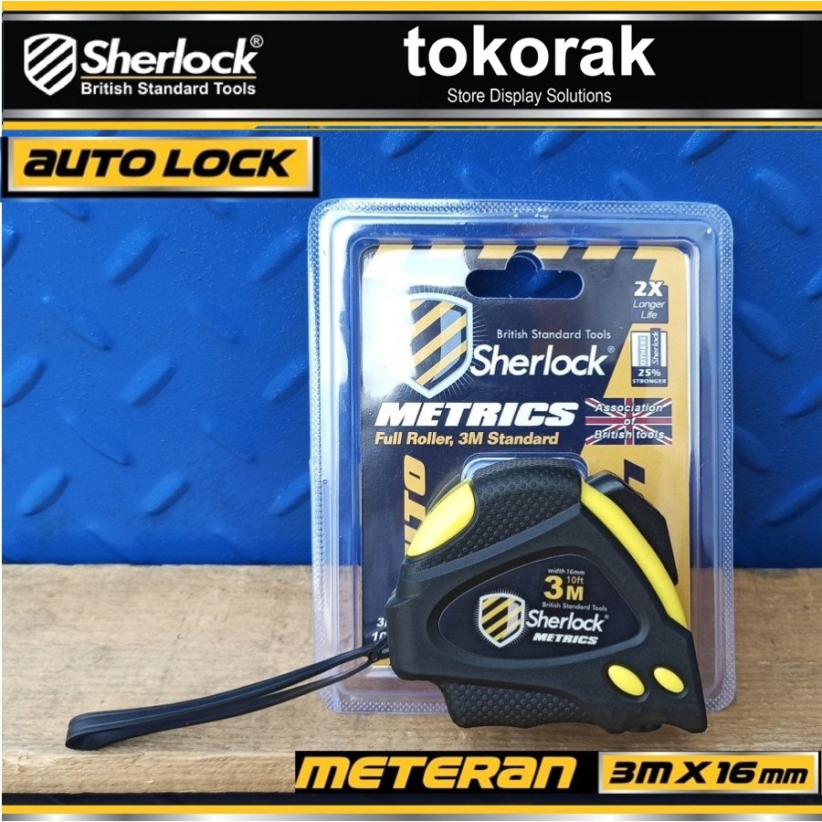 METERAN ROLL 3M X 16MM SHERLOCK - AUTO LOCK METRICS METERAN GULUNG