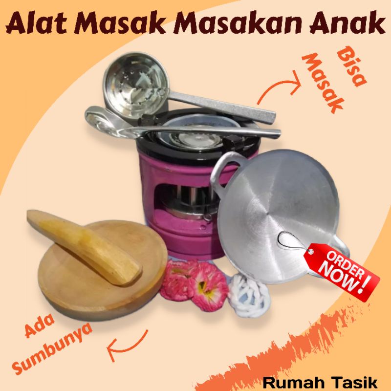 Set Mainan Masak Masakan Anak / Paket Kompor Plus Cobek Murah