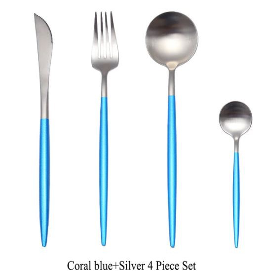 ROXY Cutlery Set Perlengkapan Makan Sendok Garpu Pisau Portuguese C22 - Emas