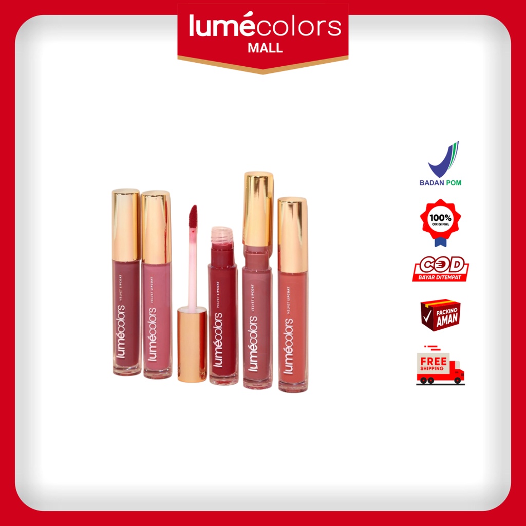 Lumecolors Lipstik Velvet Lipcoat 10 Colors Tahan 12 Jam