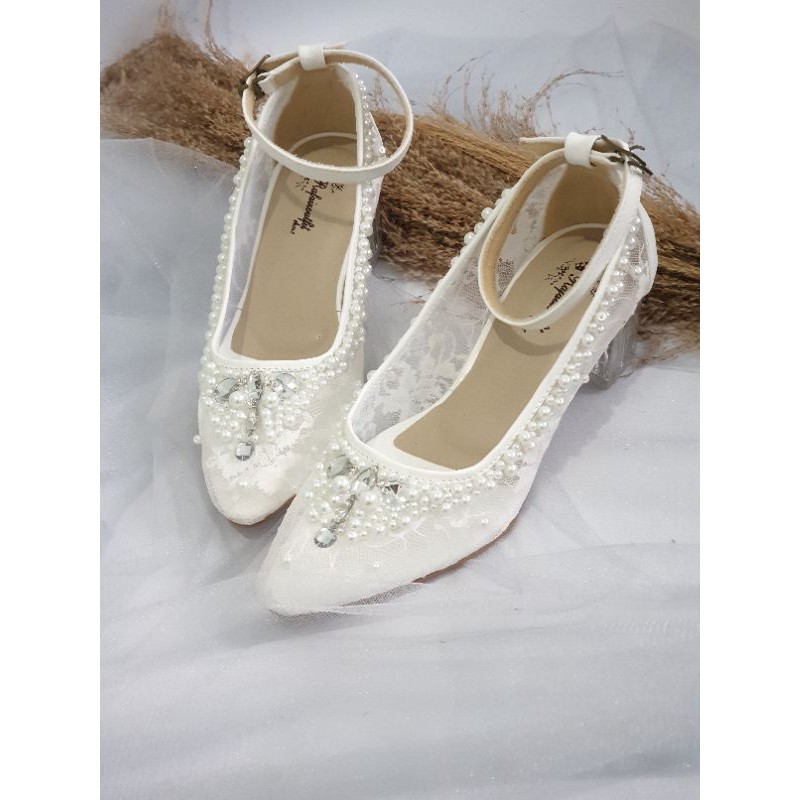 sepatu sayfira putih sepatu wedding cantik termurah 5cm