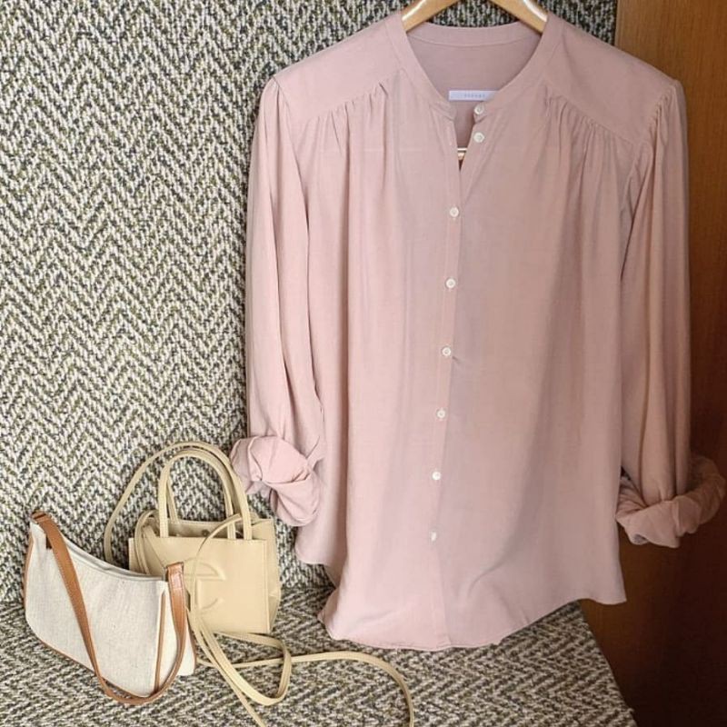 Daren Blouse Atasan Wanita Korean Style Outfit Casual Crinkle Import Premium