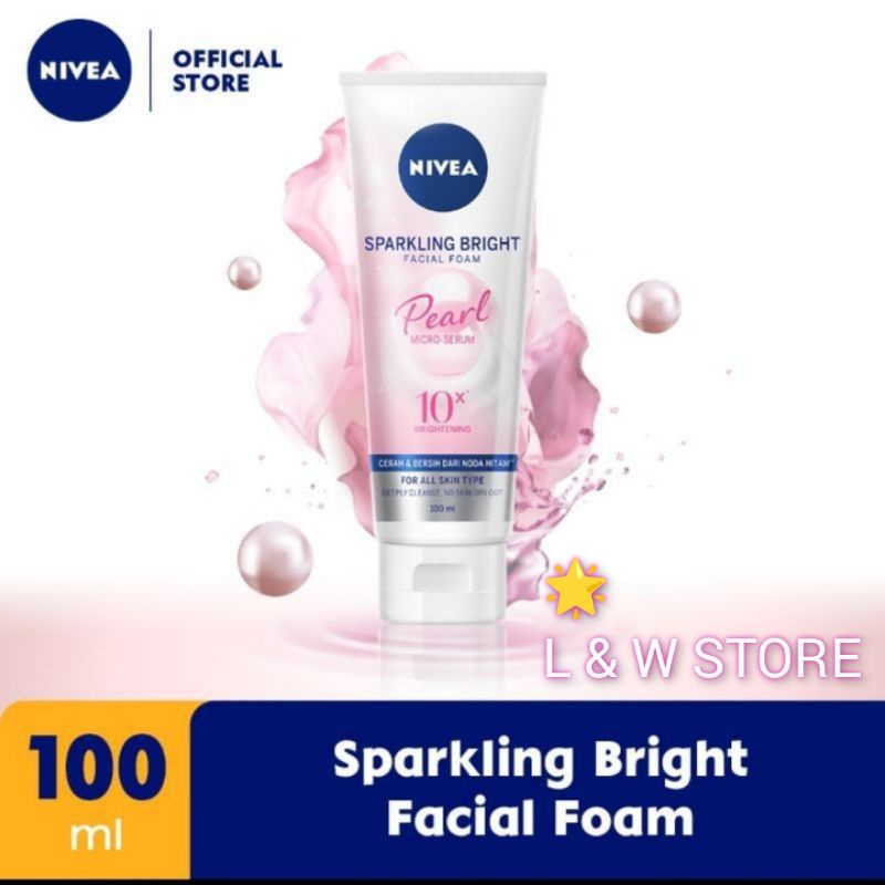 NIVEA Sparkling Bright Whitening Facial Foam 100ml/Pembersih Wajah