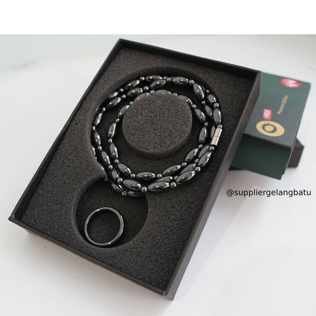 PAKET CINCIN GANNAMYONG Kalung Gelang Kesehatan Korea Batu Oval bio