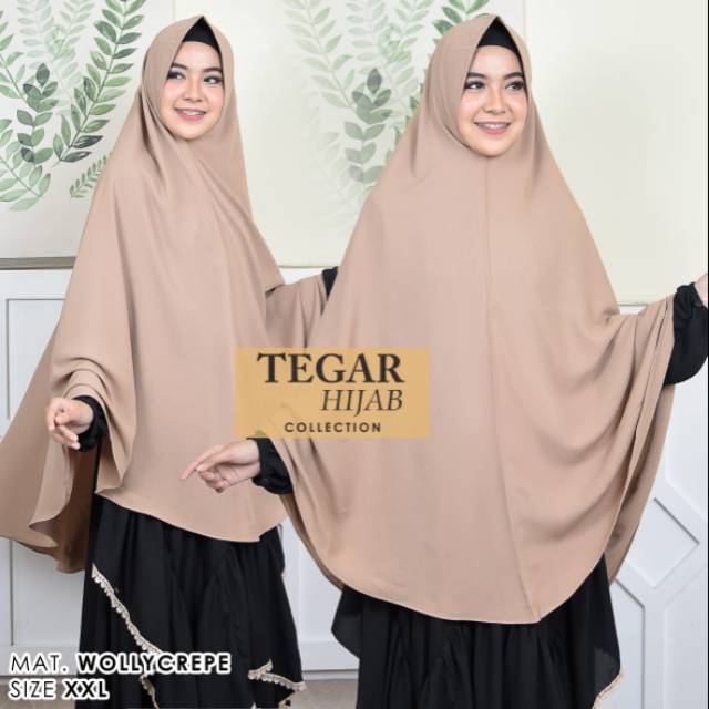 Khimar wolly crepe import daily size XXL pad antem by tegar collection