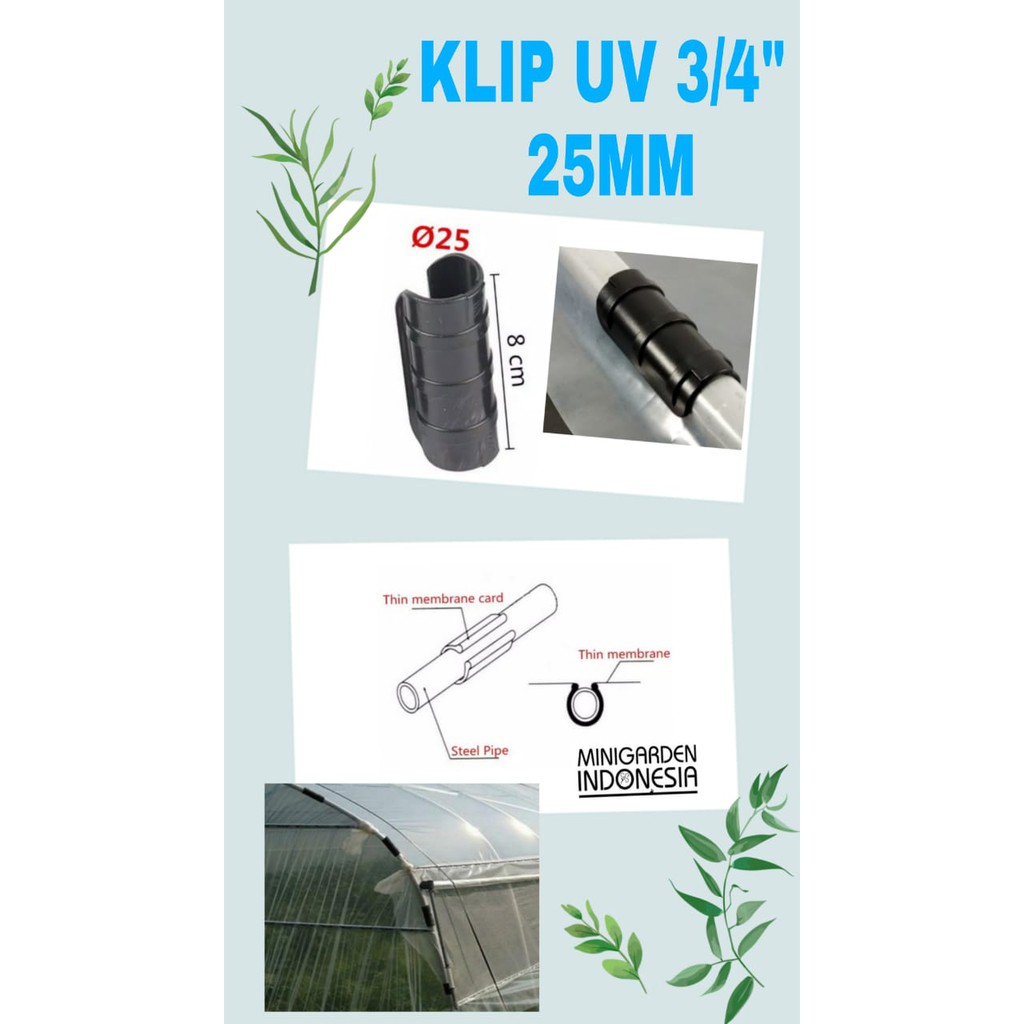 KLIP UV 3/4 INCH clip plastik uv 25mm klip pipa 3/4&quot; klip paranet klem screennet penjepit insectnet