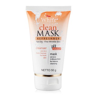 Viva White Clean Mask Refreshner Face Cleanser Masker 50g (VC)